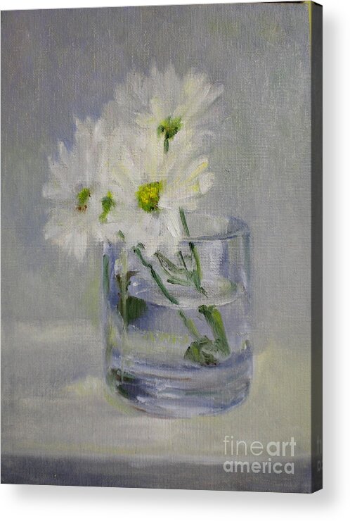 Daisies Acrylic Print featuring the painting Just Daisies by Kathleen Hoekstra