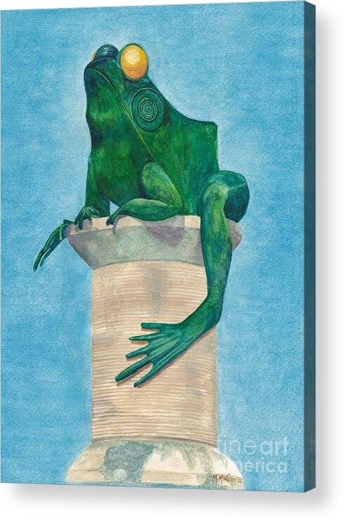 Frog Bridge Acrylic Print featuring the painting Frog Bridge by Michelle Welles