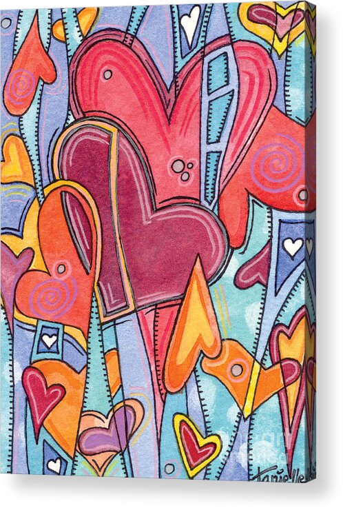 Hearts Acrylic Print featuring the painting From the Heart by Tanielle Childers