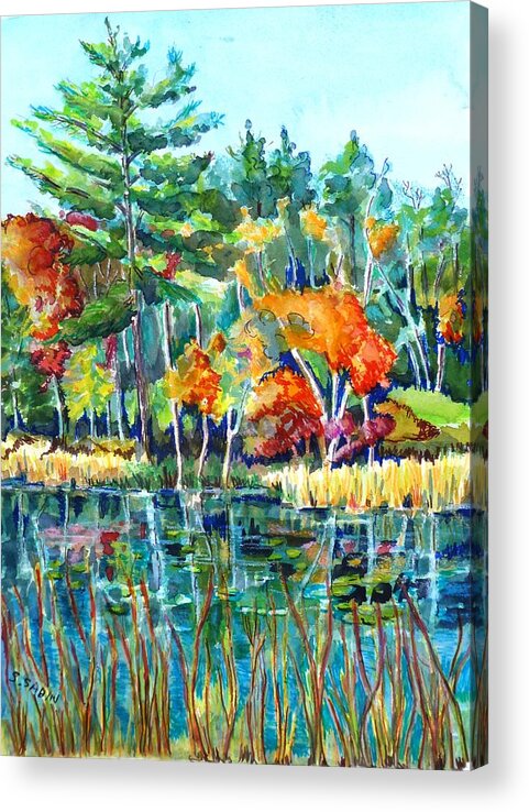 Watercolor Acrylic Print featuring the painting Frontenac Park by Saga Sabin