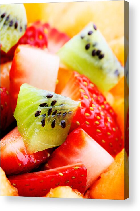 Fruit Acrylic Print featuring the photograph Fruit salad macro by Johan Swanepoel