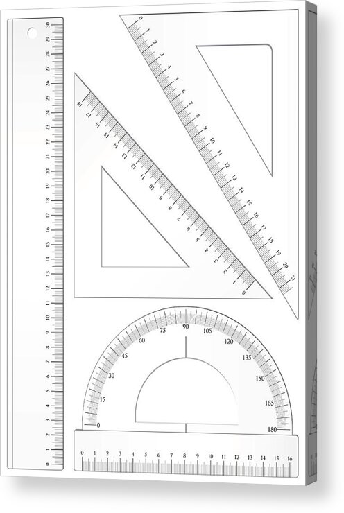 Long Acrylic Print featuring the drawing Geometric set by Bonerok