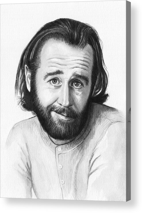 George Carlin Acrylic Print featuring the painting George Carlin Portrait by Olga Shvartsur