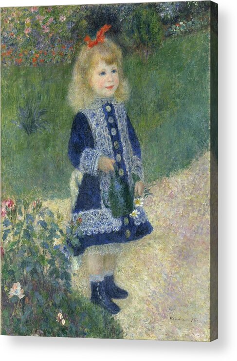 Auguste Renoir Acrylic Print featuring the painting Girl With A Watering Can by Auguste Renoir