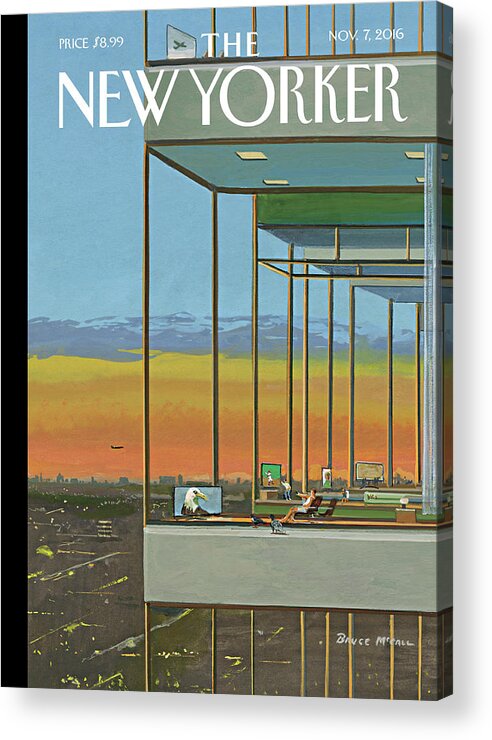 Television Acrylic Print featuring the painting Glass Houses by Bruce McCall