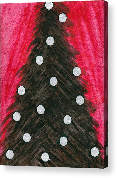 Goth Acrylic Print featuring the painting Goth Christmas Tree by Eric Forster