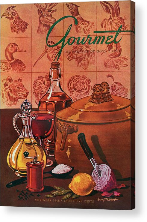 Illustration Acrylic Print featuring the photograph Gourmet Cover Featuring A Casserole Pot by Henry Stahlhut