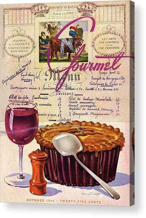 Food Acrylic Print featuring the photograph Gourmet Cover Illustration Of Deep Dish Pie by Henry Stahlhut