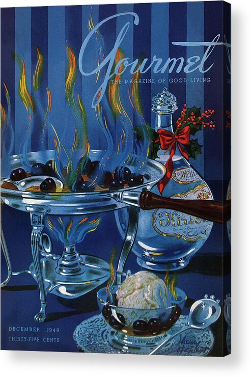 Food Acrylic Print featuring the photograph Gourmet Cover Of Cherry Flambe by Henry Stahlhut