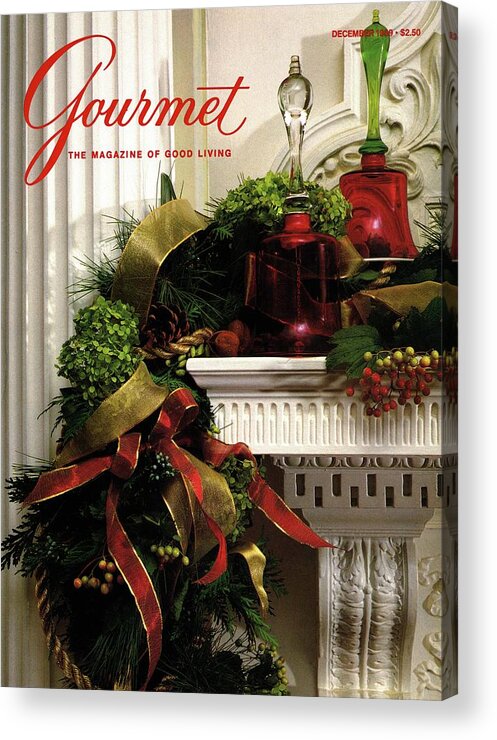 Decorative Art Acrylic Print featuring the photograph Gourmet Magazine Cover Featuring Christmas Garland by Romulo Yanes