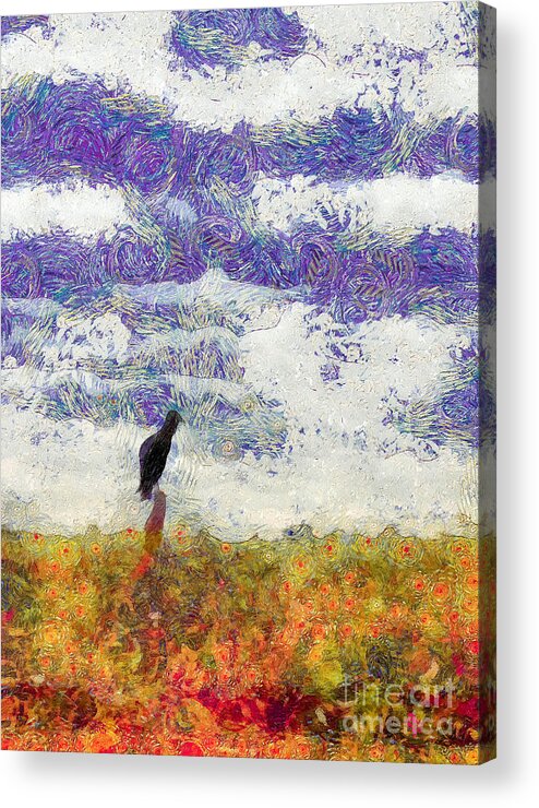 Field Acrylic Print featuring the photograph Grassland Sentry by Carlee Ojeda