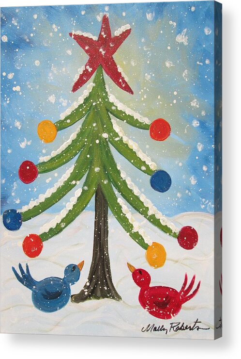 Christmas Acrylic Print featuring the painting Happy Day by Molly Roberts
