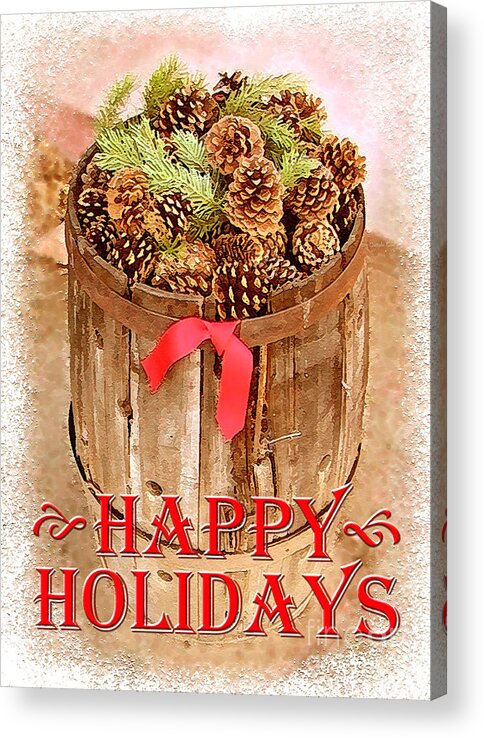 Happy Holidays Acrylic Print featuring the photograph Happy Holiday Barrel by Cristophers Dream Artistry