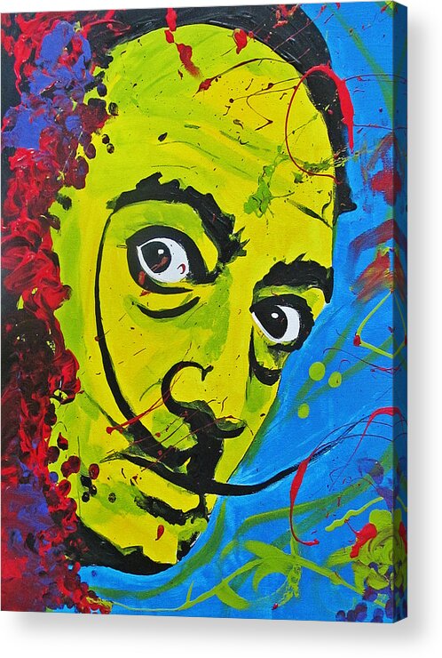 Salvador Dali Acrylic Print featuring the painting Hello Dali by MB Dallocchio