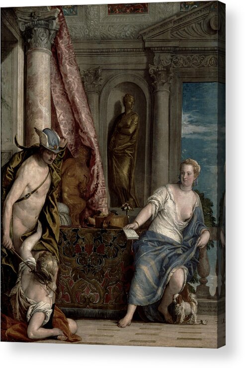Mercury Acrylic Print featuring the painting Hermes, Herse And Aglauros, C.1576-84 by Veronese
