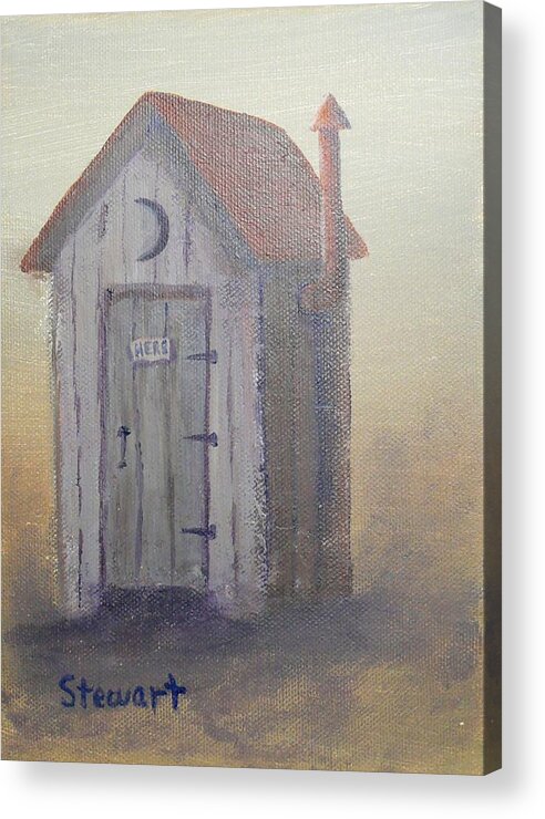 Outhouse Acrylic Print featuring the painting Hers by William Stewart