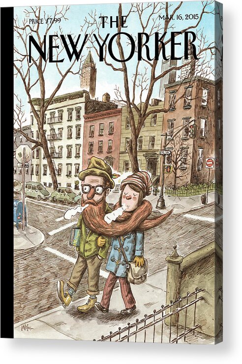 Hipster Acrylic Print featuring the painting Hipster Stole by Ricardo Liniers