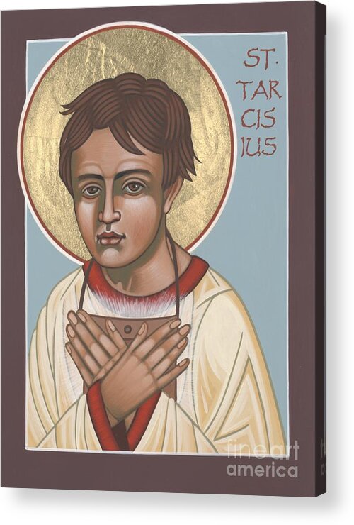 St. Tarcisius Acrylic Print featuring the painting Holy Martyr St. Tarcisius Patron of Altar Servers 271 by William Hart McNichols