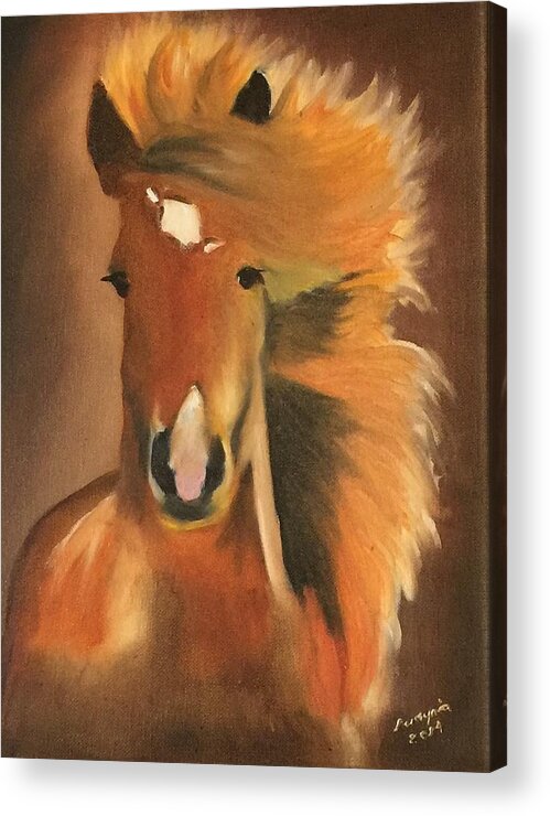 Art Acrylic Print featuring the painting Horse by Ryszard Ludynia