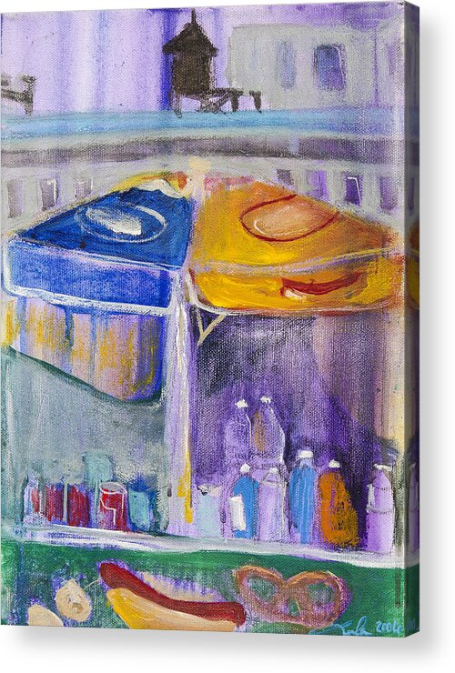 City Acrylic Print featuring the painting Hot Dogs by Leela Payne