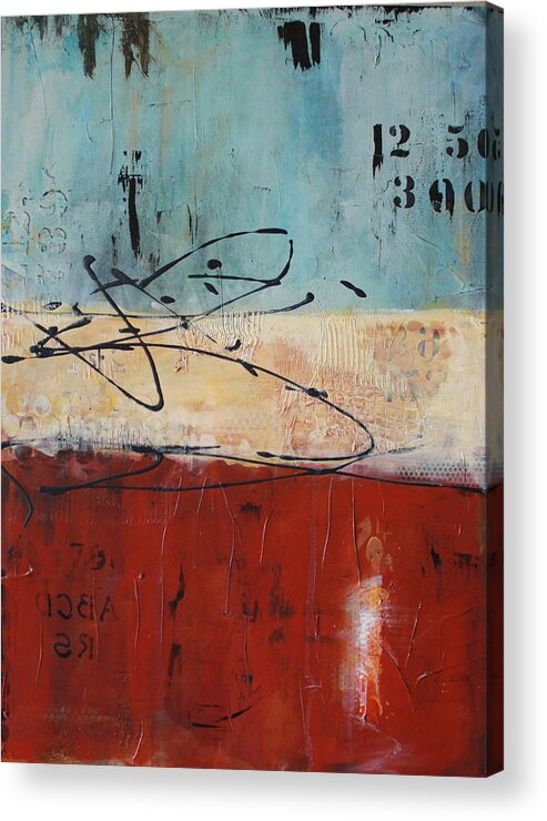 Abstract In Blues Acrylic Print featuring the painting Signed by Lauren Petit