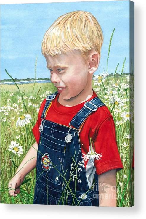 Child Acrylic Print featuring the painting Ian's Field of Dreams by Barbara Jewell