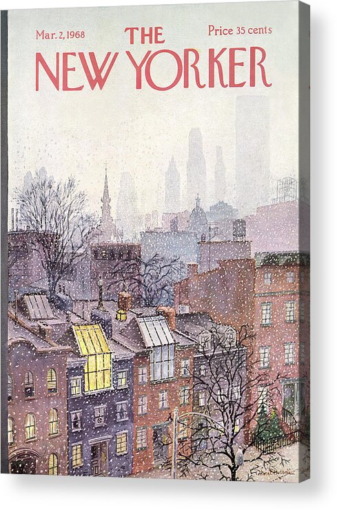 Albert Hubbell Ahu Acrylic Print featuring the painting New Yorker March 2, 1968 by Albert Hubbell
