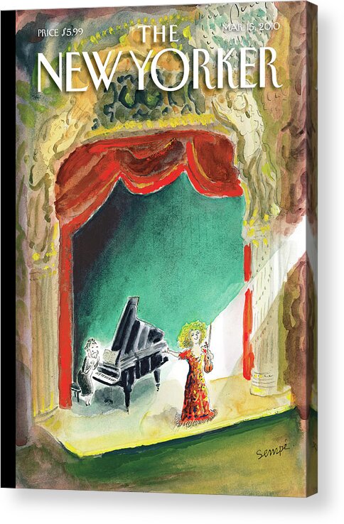 Piano Acrylic Print featuring the painting In The Spotlight by Jean-Jacques Sempe