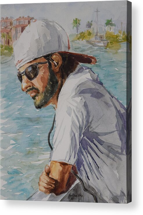 On The Boat Acrylic Print featuring the painting In Tuned by Jyotika Shroff
