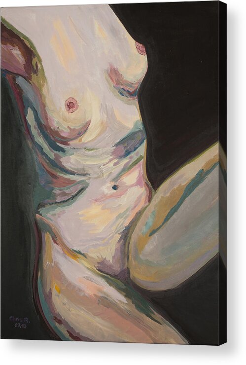 Nude Acrylic Print featuring the painting Indian Summer Night by Christel Roelandt
