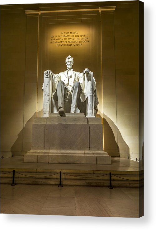 Usa Acrylic Print featuring the photograph Inside the Lincoln Memorial by David Morefield
