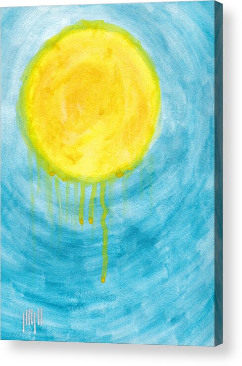 Sun Acrylic Print featuring the painting Is The Sun Melting by Eric Forster