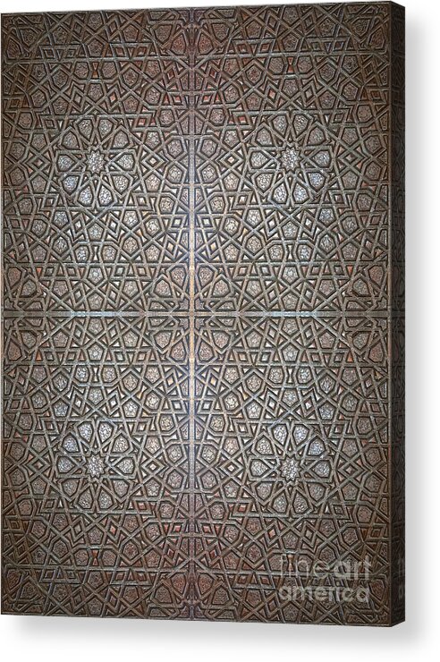 Background Acrylic Print featuring the photograph Islamic wooden texture by Antony McAulay