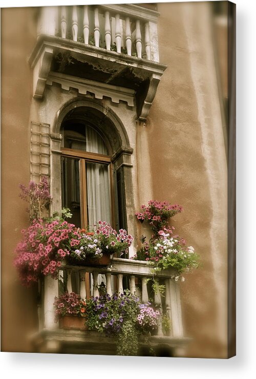 Italian Floral Acrylic Print featuring the photograph Italian Windowbox 2 by Teresa Tilley