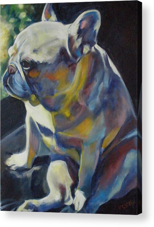 Animal Acrylic Print featuring the painting Jack the French Bulldog by Kaytee Esser