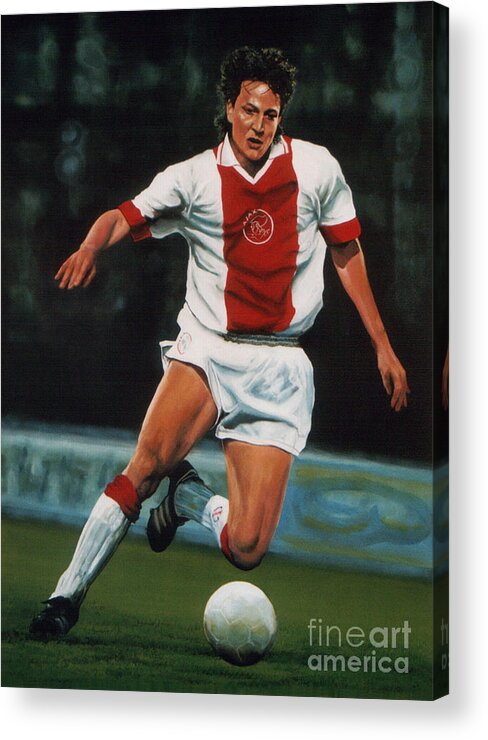 Jari Litmanen Acrylic Print featuring the painting Jari Litmanen by Paul Meijering