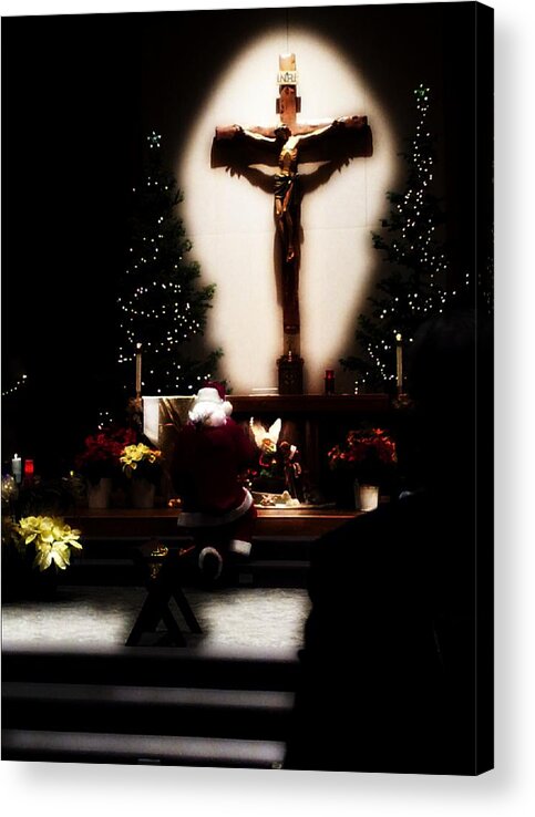  Acrylic Print featuring the photograph Jesus and Santa by Michelle Frizzell-Thompson