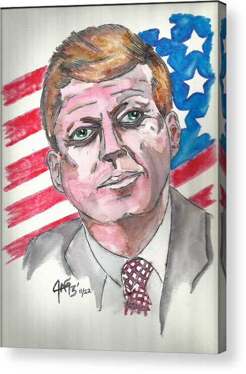 1963 Acrylic Print featuring the painting JFK by The GYPSY