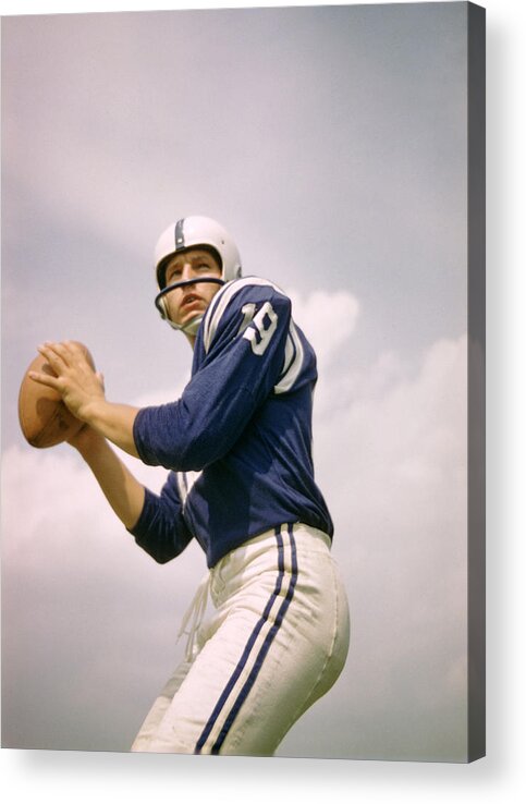 Marvin Newman Acrylic Print featuring the photograph Johnny Unitas Drops Back by Retro Images Archive
