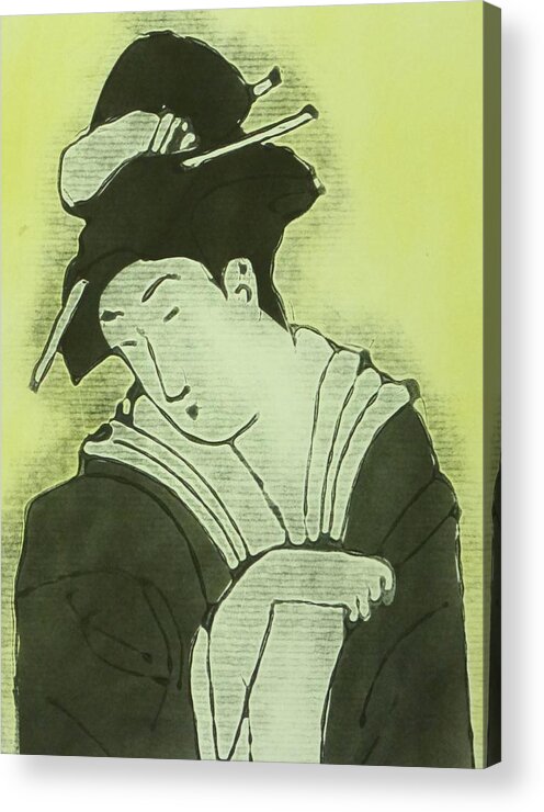 Walt Maes Acrylic Print featuring the painting Lady of japan by Walt Maes