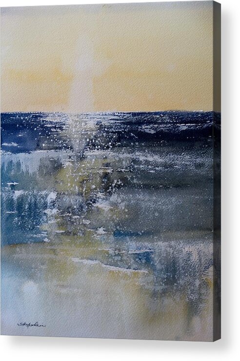 Waves Acrylic Print featuring the painting Lake Michigan Wave Sets by Sandra Strohschein