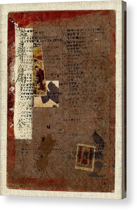 Leather Acrylic Print featuring the photograph Leather Journal Collage by Carol Leigh