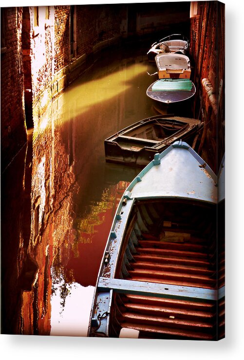 Legata Nel Canale Acrylic Print featuring the photograph Legata Nel Canale by Micki Findlay