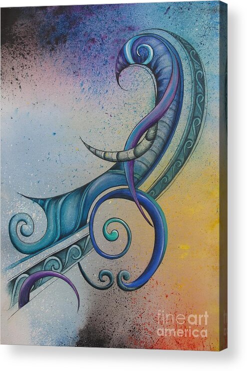 Legend Acrylic Print featuring the painting Legend Tahi by Reina Cottier