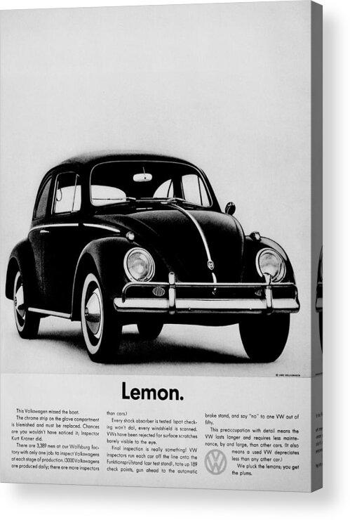 Volkswagen Acrylic Print featuring the photograph Lemon by Benjamin Yeager