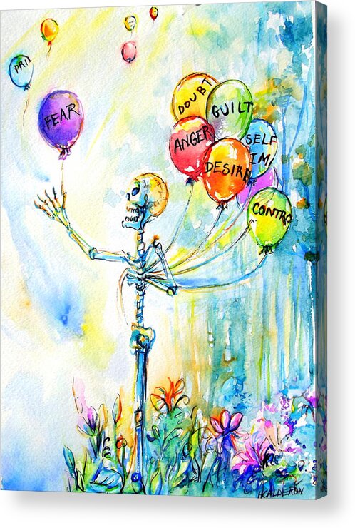 Letting Go Acrylic Print featuring the painting Letting Go by Heather Calderon