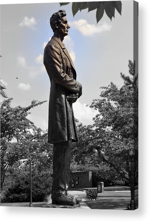 President Acrylic Print featuring the photograph Lincoln at Lytle Park by Kathy Barney