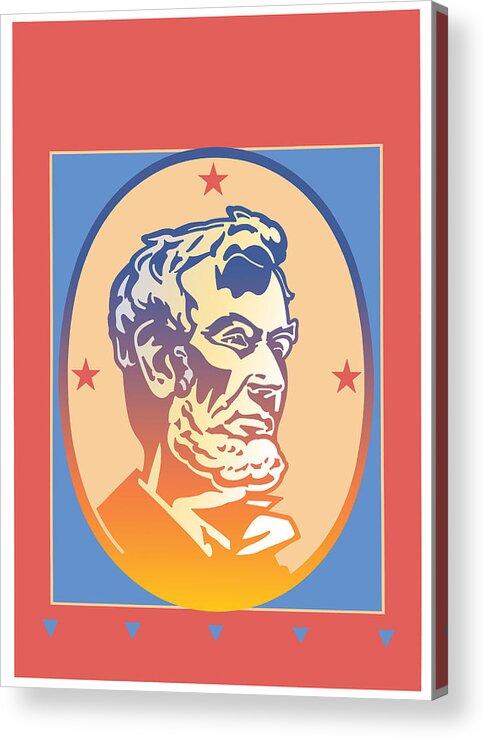 Portrait Of President Lincoln Acrylic Print featuring the digital art Lincoln by David Chestnutt