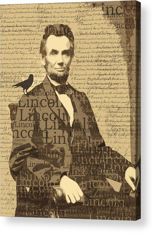 Lincoln Acrylic Print featuring the digital art Lincoln by Nancy Merkle