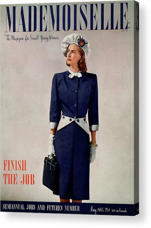 Fashion Acrylic Print featuring the photograph Mademoiselle Cover Featuring A Model In A Duchess by Fritz Henle